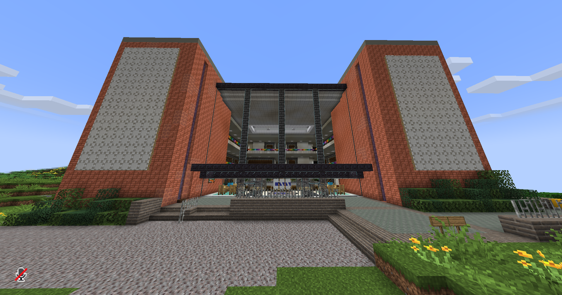 A screenshot of the CS building on the CSS Minecraft server.